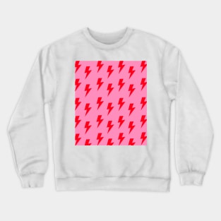 Red Lightning on Pink Crewneck Sweatshirt